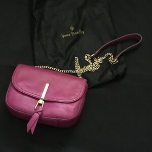 Vera Bradley Magenta Crossbody Bag with Gold Chain